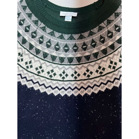 Christopher & Banks Womens Crewneck Pullover Sweater Knit Size L Multi Fair Isle - Picture 8 of 11